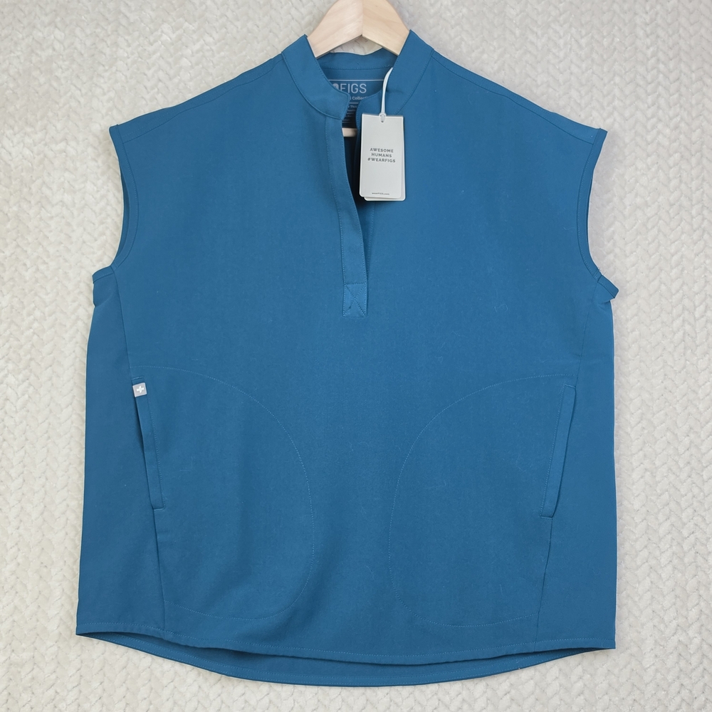 Figs Rafela Scrub Top Technical Collection Women's XS  Blue Green NWT